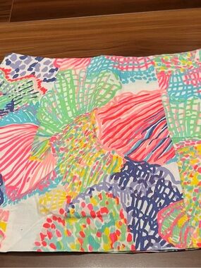 Lilly Pulitzer Skirt Pink Multi Tropical Print Waistband